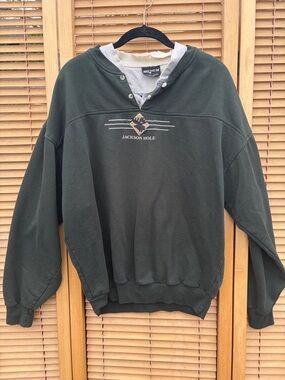 Anywear Jackson Hole Green Hoodie with Embroidered Moose